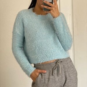 Topshop fuzzy crewneck sweater